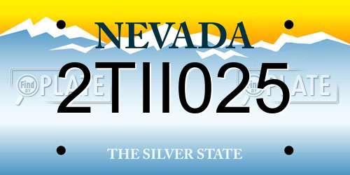 2TII025 Nevada License Plate
