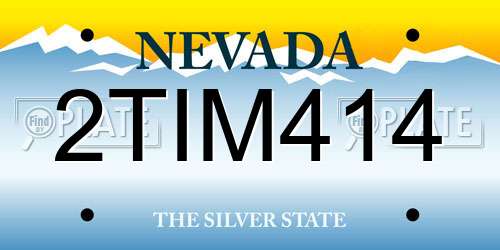 2TIM414 Nevada License Plate