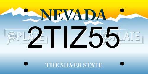 2TIZ55 Nevada License Plate