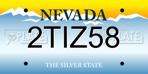 2TIZ58 Nevada License Plate
