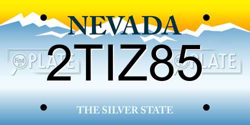 2TIZ85 Nevada License Plate