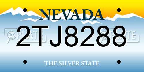 2TJ8288 Nevada License Plate