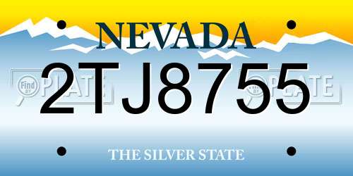 2TJ8755 Nevada License Plate