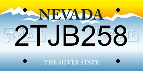 2TJB258 Nevada License Plate