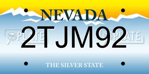 2TJM92 Nevada License Plate