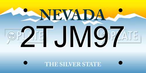 2TJM97 Nevada License Plate