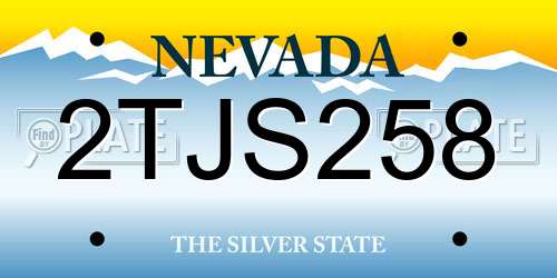 2TJS258 Nevada License Plate