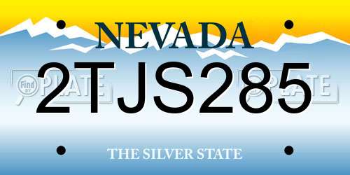 2TJS285 Nevada License Plate
