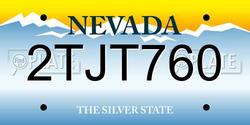 2TJT760 Nevada License Plate