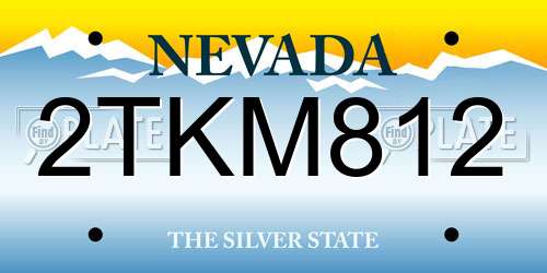 2TKM812 Nevada License Plate