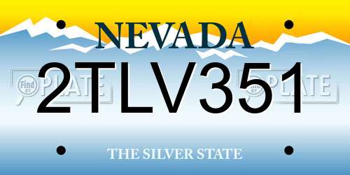 2TLV351 Nevada License Plate