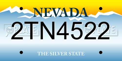 2TN4522 Nevada License Plate