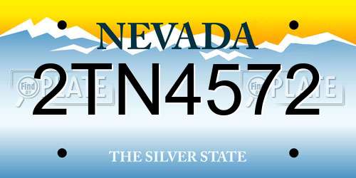 2TN4572 Nevada License Plate
