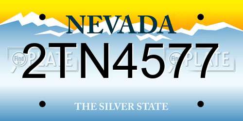 2TN4577 Nevada License Plate
