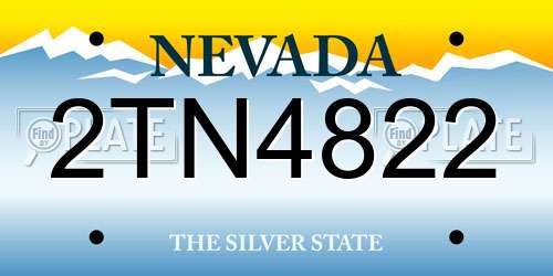 2TN4822 Nevada License Plate