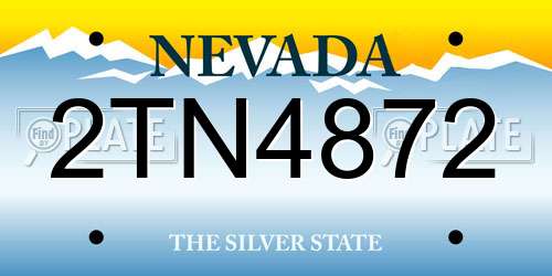 2TN4872 Nevada License Plate