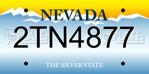 2TN4877 Nevada License Plate