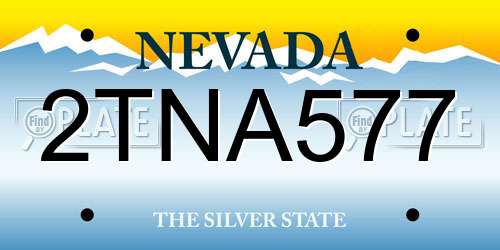 2TNA577 Nevada License Plate