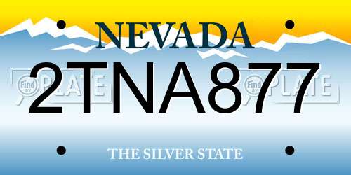 2TNA877 Nevada License Plate