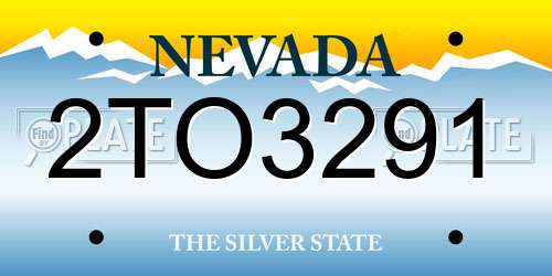 2TO3291 Nevada License Plate