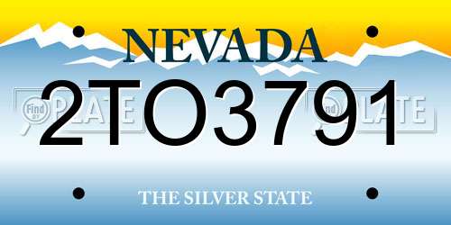 2TO3791 Nevada License Plate