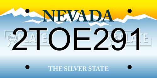 2TOE291 Nevada License Plate
