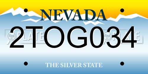 2TOG034 Nevada License Plate