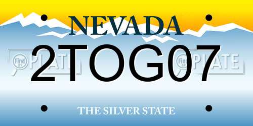 2TOG07 Nevada License Plate