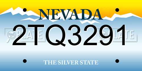 2TQ3291 Nevada License Plate