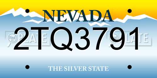 2TQ3791 Nevada License Plate
