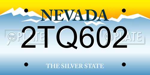 2TQ602 Nevada License Plate