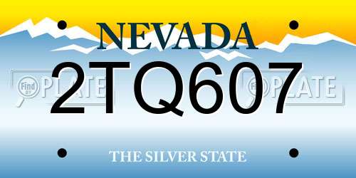 2TQ607 Nevada License Plate