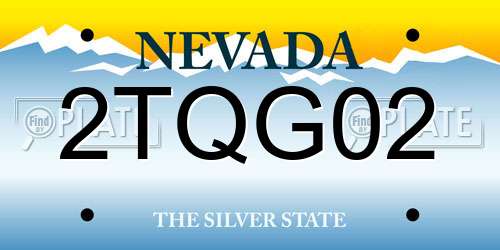 2TQG02 Nevada License Plate