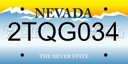 2TQG034 Nevada License Plate