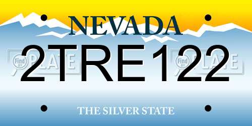 2TRE122 Nevada License Plate