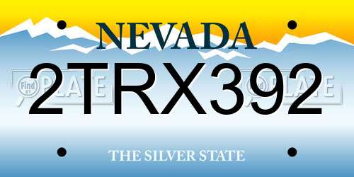 2TRX392 Nevada License Plate