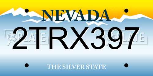 2TRX397 Nevada License Plate