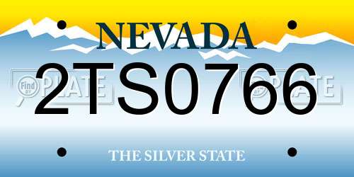 2TS0766 Nevada License Plate