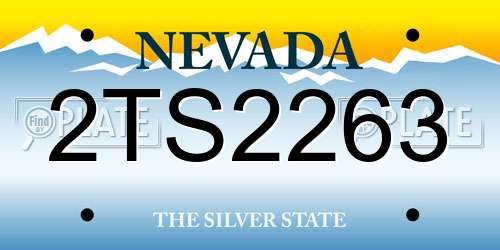 2TS2263 Nevada License Plate