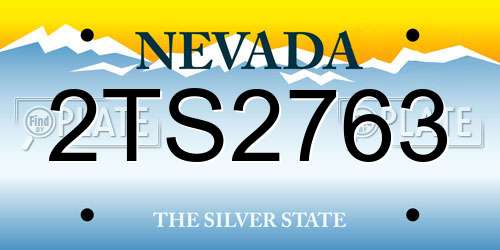 2TS2763 Nevada License Plate