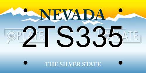 2TS335 Nevada License Plate