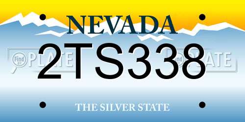 2TS338 Nevada License Plate