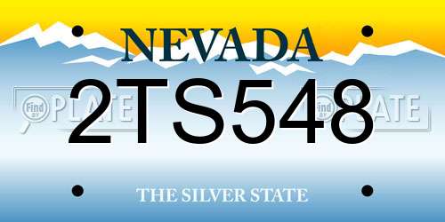 2TS548 Nevada License Plate