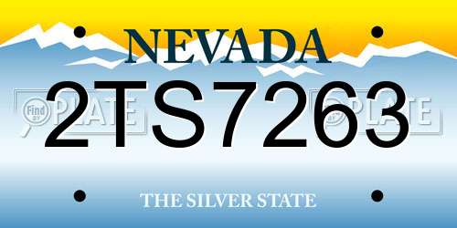 2TS7263 Nevada License Plate