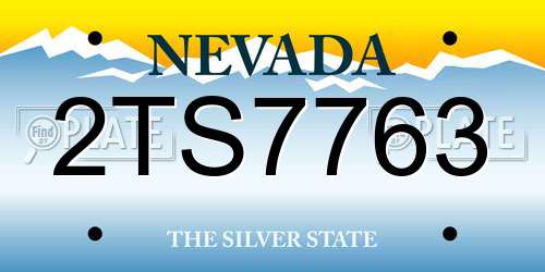2TS7763 Nevada License Plate
