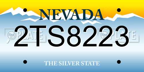 2TS8223 Nevada License Plate