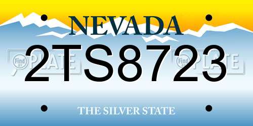 2TS8723 Nevada License Plate