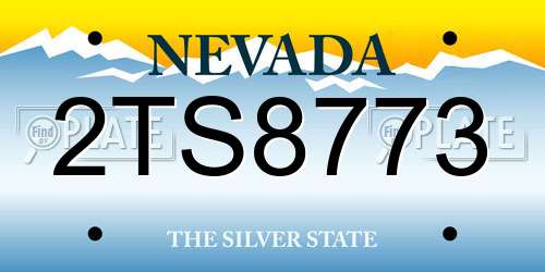 2TS8773 Nevada License Plate