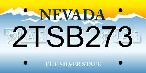 2TSB273 Nevada License Plate
