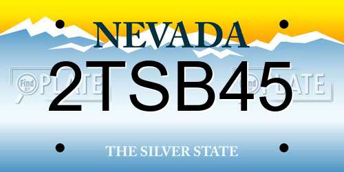 2TSB45 Nevada License Plate